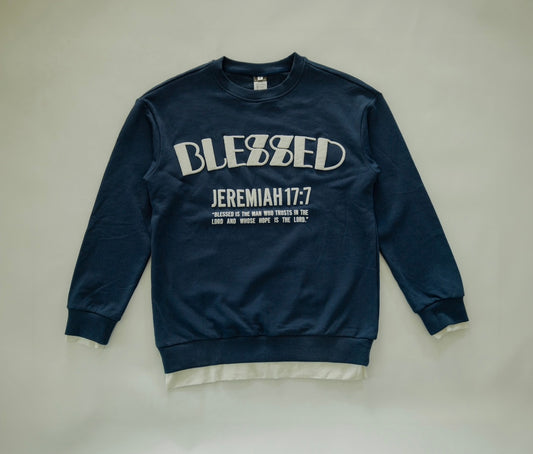 BLESSED Navy Blue Sweater