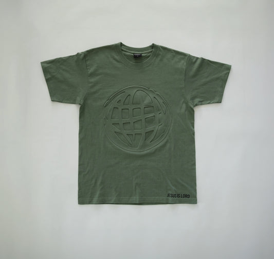 Green Embossed Globe T-Shirt